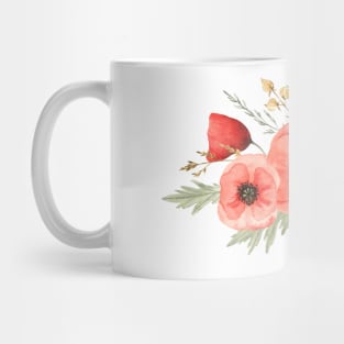 Poppy and wild grasses Mug